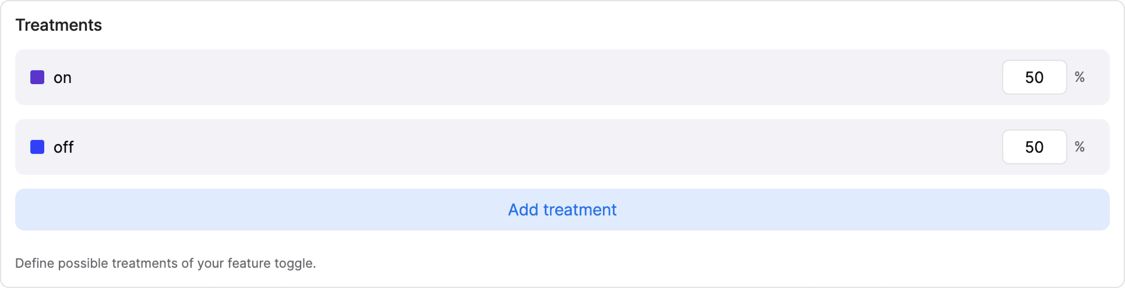 Feature toggle treatments